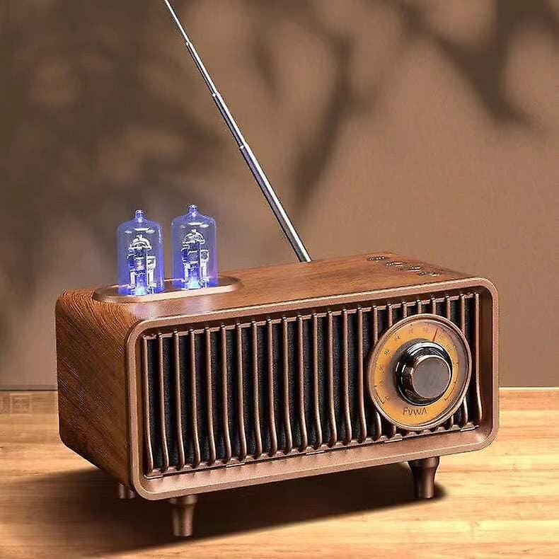 Винтидж радио AM/FM ретро високоговорител дървен малък