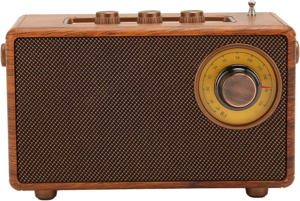 ретро радио стар стил изработено от дърво винтидж мини малко