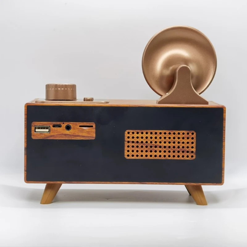 старо радио мини малък дървен ретро ретро дизайн в стил