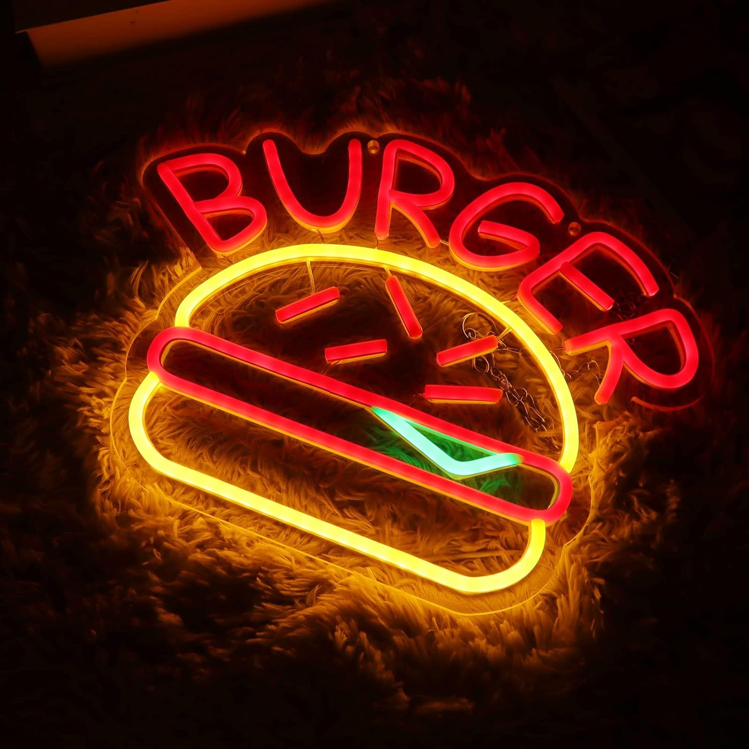 Светеща светеща LED неонова реклама Burger Advertising